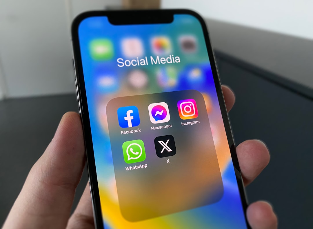Smartphone showing social media app icons used in digital marketing